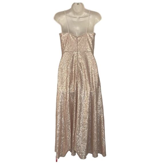 NWT Dessy Collection Elle Sequin Rose Gold Midi Dress Sz 2 - Picture 4 of 10